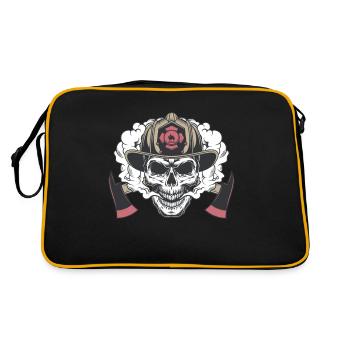 Firefighter Halloween Costume Thin Red Line Skull - Retro Bag - black/gold - Back
