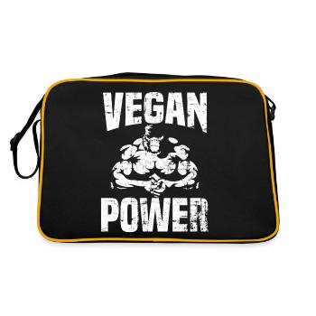 Vegan Power - Cadeau d'haltérophile athlète de force - Sac Retro - noir/or - Dos