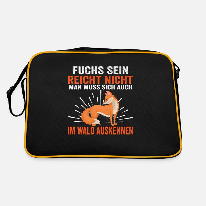 Fuchs Wald Jäger Rotfuchs Lustige Sprüche Retro Tasche