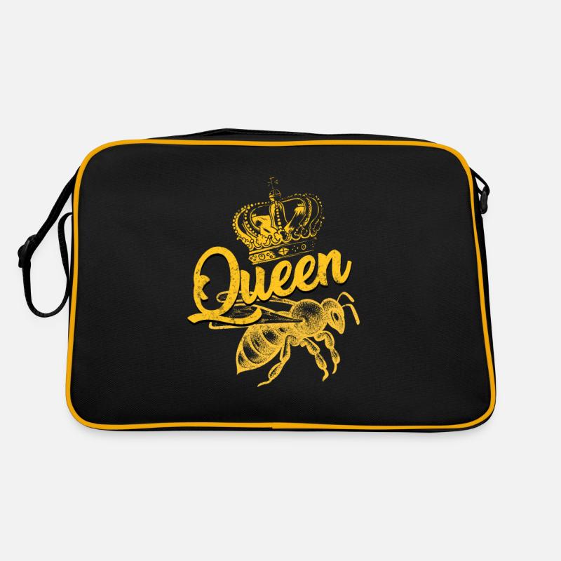 Queen Bee Beekeeper Honey Bee - Retro Tasche - Schwarz/Gold