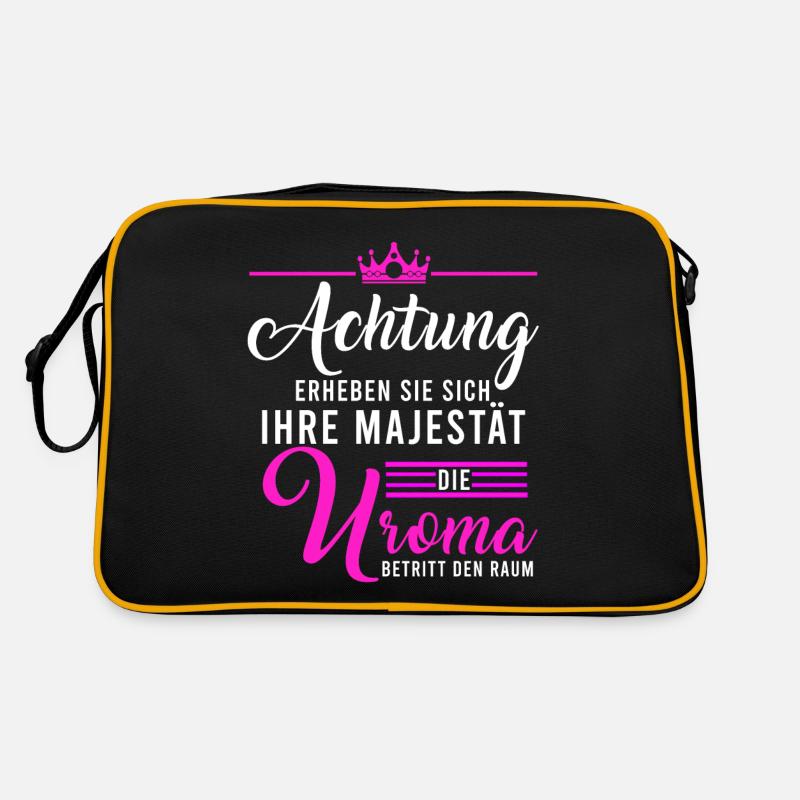 Urgroßmutter Uroma Geschenke - Retro Tasche - Schwarz/Gold