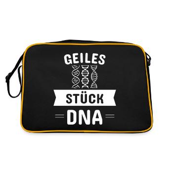 Geiles Stück DNA! - Beliebter Nerd Programmierer - Retro Tasche - Schwarz/Gold - Hinten