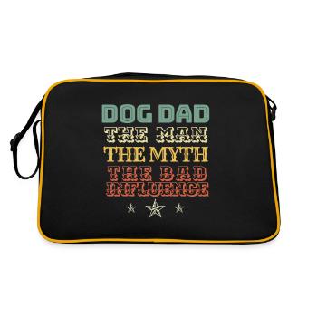 DOG DAD Gift. DOG DAD The Man The Myth The Bad - Retro Tasche - Schwarz/Gold - Hinten
