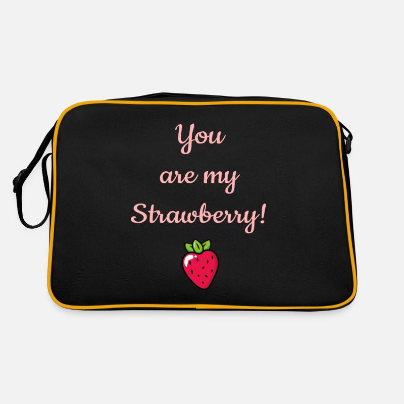 Erdbeere Spruch Retro Tasche
