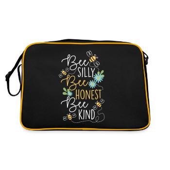 Bee Silly Bee Honest Bee Kind Beekeeper Honey Bee - Retro Tasche - Schwarz/Gold - Hinten