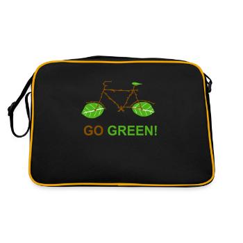 Go Green protection de l'environnement protection du climat environnement vélo - Sac Retro - noir/or - Dos