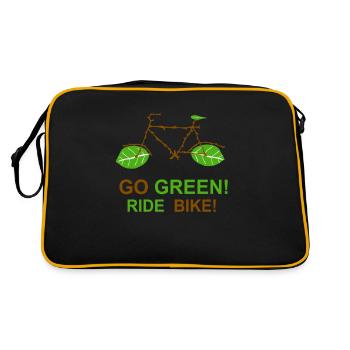 Go Green protection de l'environnement protection du climat environnement vélo - Sac Retro - noir/or - Dos