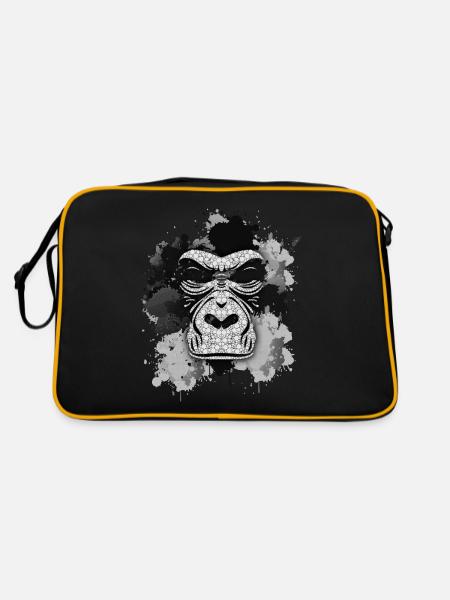 Gorilla - Retro Tasche - Schwarz/Gold - Hinten