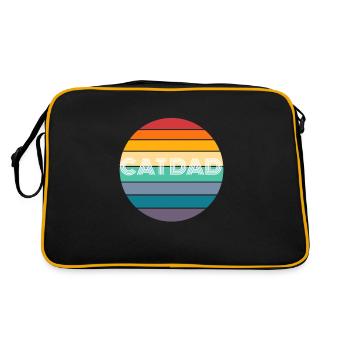 Rainbow CAT DAD Shirt, Retro CAT DAD, CAT DAD - Retro Bag - black/gold - Back