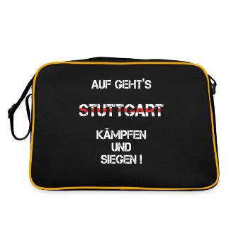 Stuttgart - Retro Tasche - Schwarz/Gold - Hinten