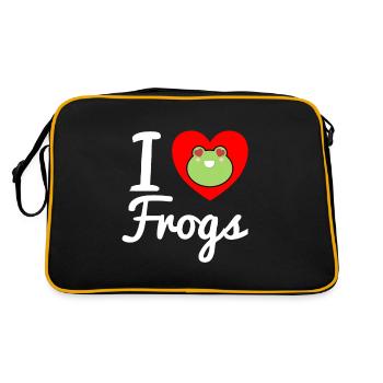 Frog toad tree frog croak frog prince fairy tale - Retro Bag - black/gold - Back