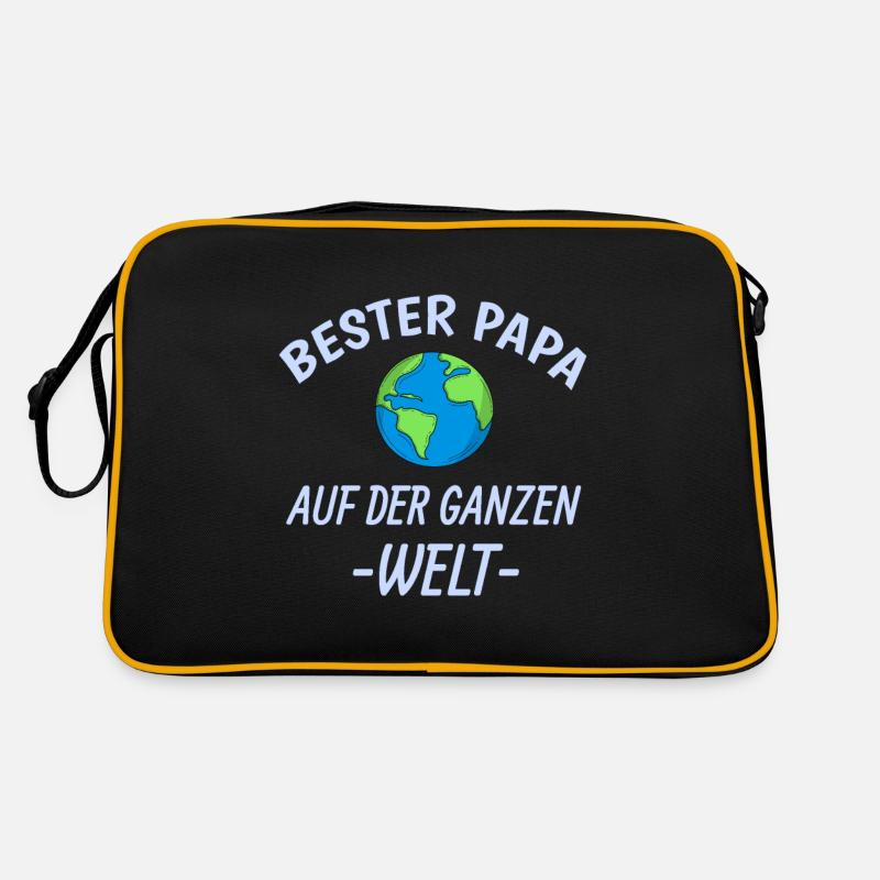 Bester Papa - Retro Tasche - Schwarz/Gold