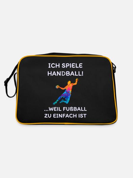 Handball Spruch - Retro Tasche - Schwarz/Gold