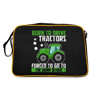 Tractor Trekker Farmer Agricultural Field Agriculture - Retro Bag - black/gold - Back