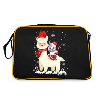 Protection de la bouche de Noël Licorne mignon alpaga lama - Sac Retro - noir/or - Dos