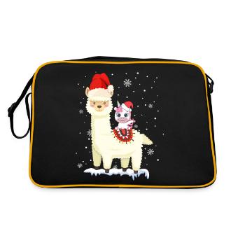 Protection de la bouche de Noël Licorne mignon alpaga lama - Sac Retro - noir/or - Dos