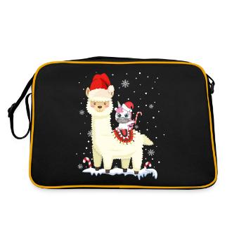 Protection de la bouche de Noël Licorne mignon alpaga lama - Sac Retro - noir/or - Dos