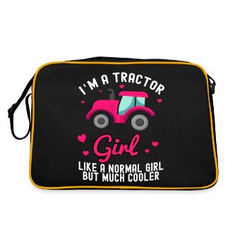 Tractor Agriculture Farm Farm Equipment Girl - Retro Bag - black/gold - Back