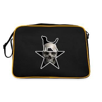 chien crâne pirate crâne grunge animal punk - Sac Retro - noir/or - Dos