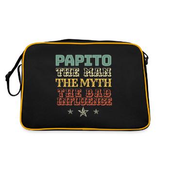 Soccer PAPITO - Retro Tasche - Schwarz/Gold - Hinten