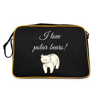 Polar bear polar bears - Retro Bag - black/gold - Back