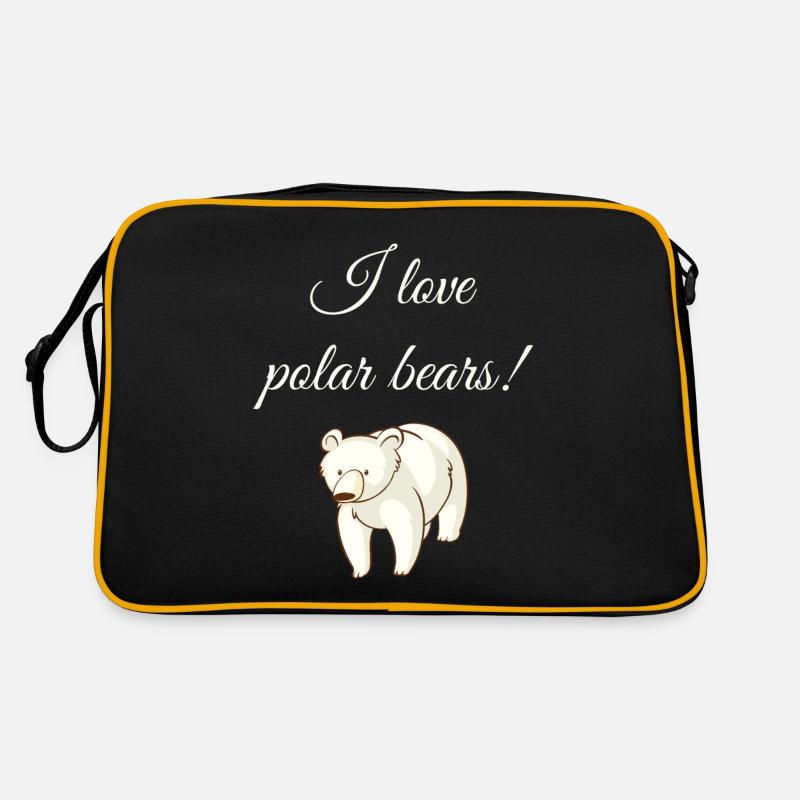 Polar bear polar bears - Retro Bag - black/gold