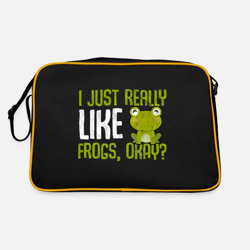 Frosch - Retro Tasche - Schwarz/Gold