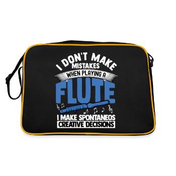 Flöte - Retro Tasche - Schwarz/Gold - Hinten