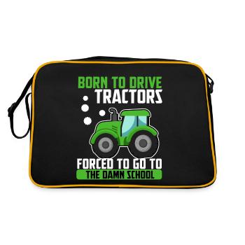 Tractor agriculture farmer agricultural machinery arable - Retro Bag - black/gold - Back