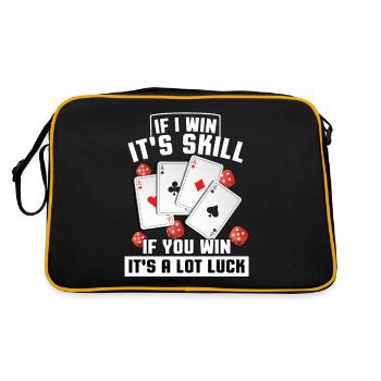 Poker Card Game Winner Texas Hold'em Spades Bluff - Retro Bag - black/gold - Back