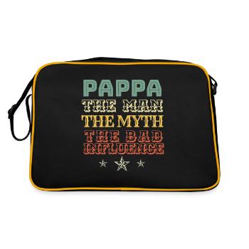 Soccer PAPPA - Retro Tasche - Schwarz/Gold - Hinten