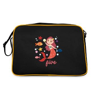 5ème anniversaire sirène sous la princesse de l'eau - Sac Retro - noir/or - Dos