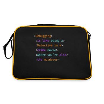 99 Little Bugs In The Code Programmer Coding - Retro Bag - black/gold - Back
