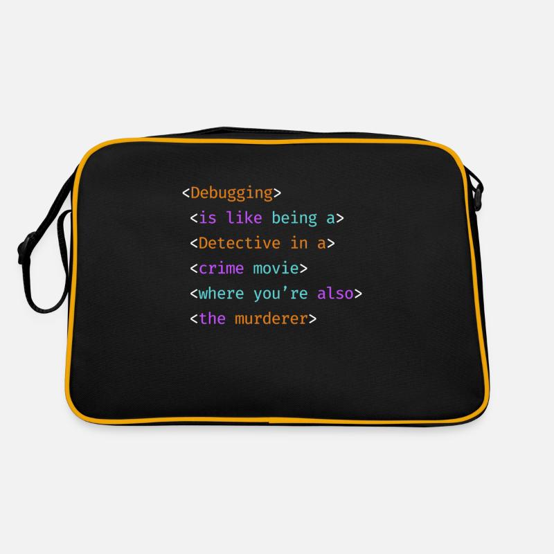 99 Little Bugs In The Code Programmer Coding - Retro Bag - black/gold