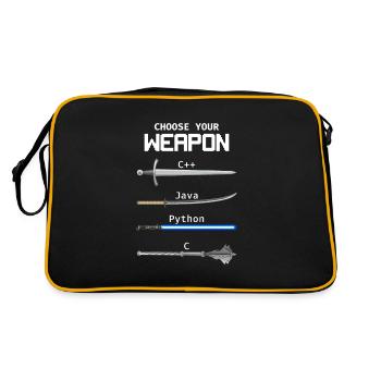 Choose Your Weapon C Java Python Programmer - Retro Bag - black/gold - Back
