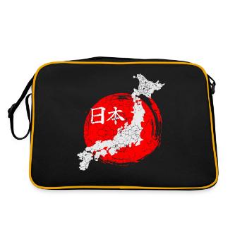 Caractère de drapeau de forme de pays Japon - Sac Retro - noir/or - Dos