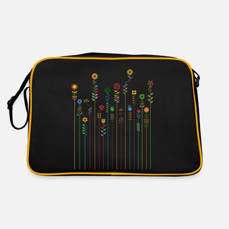 Doux rétro fleurs vintage couleurs motif fleur Sac Retro