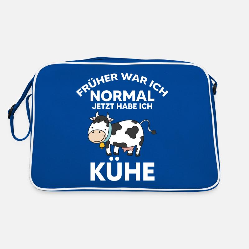 Kuh Kuhbauer Bauer Landwirt Farmer Milchbauer Gesc Retro Tasche