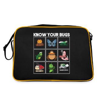 Know Your Bugs Programmierer Coding - Retro Tasche - Schwarz/Gold - Hinten