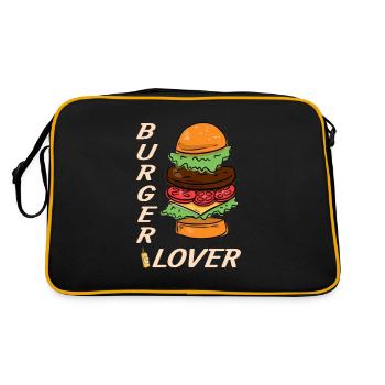 Burger lover - Retro Bag - black/gold - Back