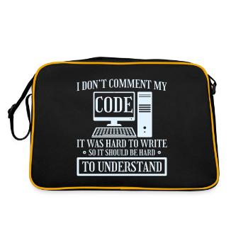 I Don't Comment Code Programmer Coding - Retro Bag - black/gold - Back