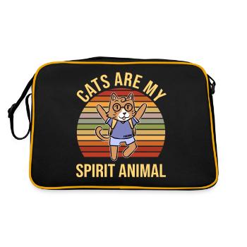 Cats Are My Spirit Animal Nerd Cat - Retro Bag - black/gold - Back