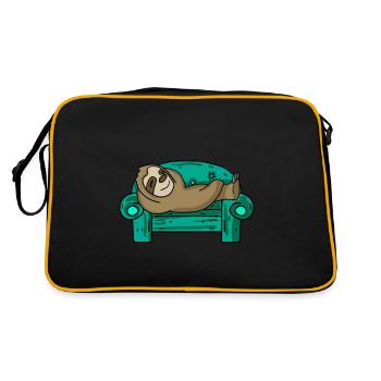 Sloth funny on sofa gift - Retro Bag - black/gold - Back