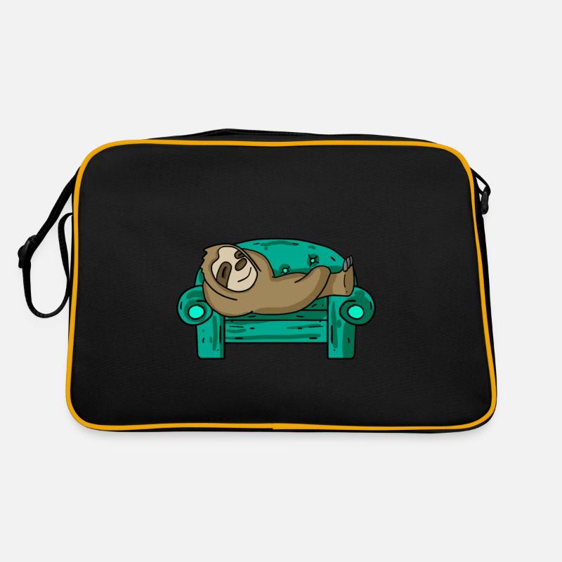 Faultier lustig auf Sofa Geschenk Retro Tasche