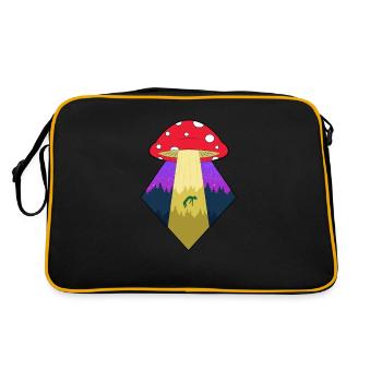 Enlèvement extraterrestre de champignons magiques Amanita Muscaria - Sac Retro - noir/or - Dos
