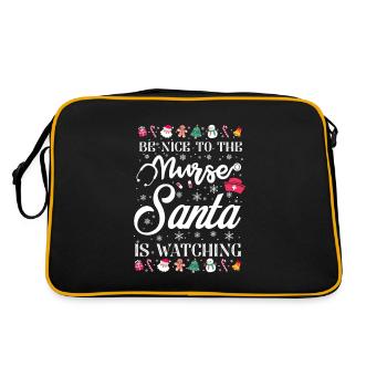 Noël soit gentil avec l'infirmière que le père Noël regarde - Sac Retro - noir/or - Dos