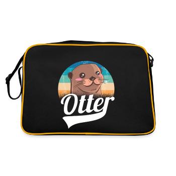 Cadeau animal mignon de loutre - Sac Retro - noir/or - Dos