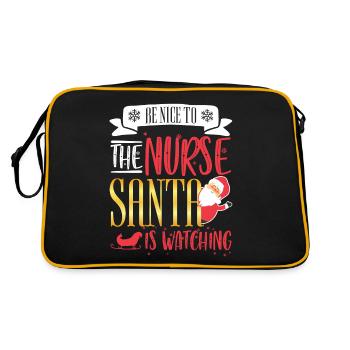 Noël soit gentil avec l'infirmière que le père Noël regarde - Sac Retro - noir/or - Dos