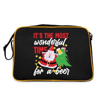Weihnachten It's The Most Wonderful Time Beer - Retro Tasche - Schwarz/Gold - Hinten