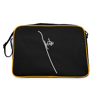 Skifahrer Ski Abfahrt Wintersport Skiläufer Design - Sac Retro - noir/or - Dos